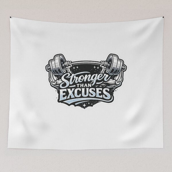 Item preview, Stronger Than Excuses Gym Motivation Barbell designed and sold by Digistore1221.