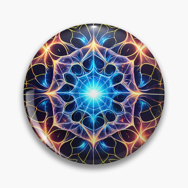 Item preview, Neon Sacred Geometry Cosmic Mandala Art designed and sold by CuteSlothWorld.