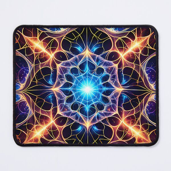 Item preview, Neon Sacred Geometry Cosmic Mandala Art designed and sold by CuteSlothWorld.