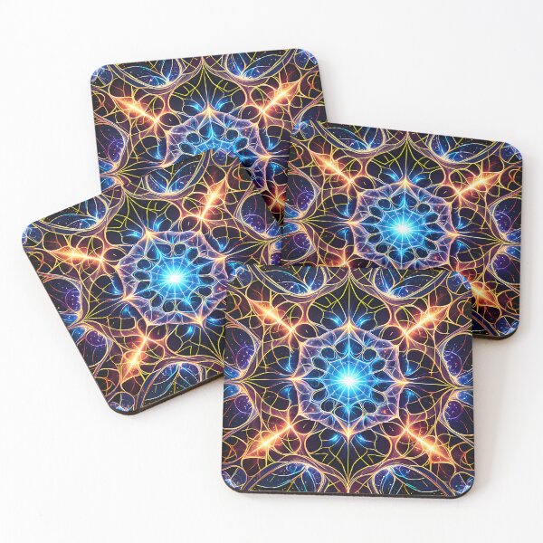 Item preview, Neon Sacred Geometry Cosmic Mandala Art designed and sold by CuteSlothWorld.
