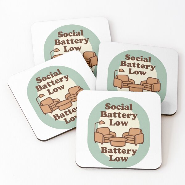 Item preview, Social Battery Low Minimalist Retro Introvert Humor designed and sold by ceyhunfd.
