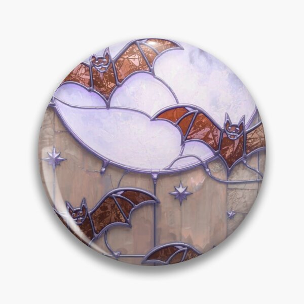 Item preview, Lavender Goth Stained Glass Bat Window designed and sold by BriSher.