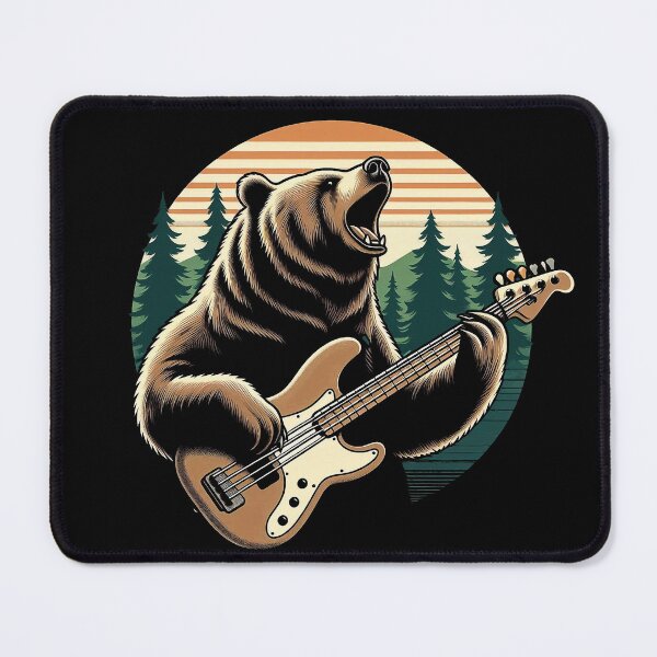 Item preview, Bear playing bass guitar  designed and sold by AbbeyThorn.