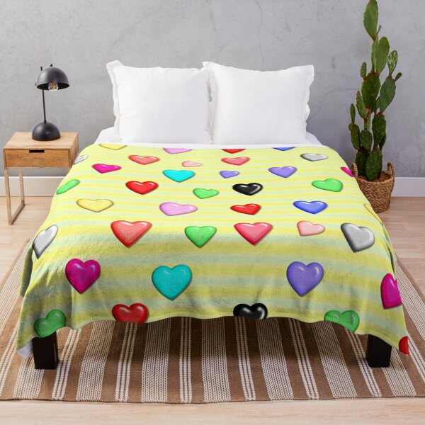 Item preview, Colorful Cute Hearts Yellow designed and sold by kanaehonkawa.