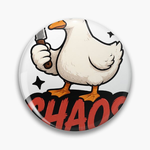 Item preview, Chaos Goose with Knife Sticker | Funny Angry Duck Meme Cartoon designed and sold by NorthernDk_art .