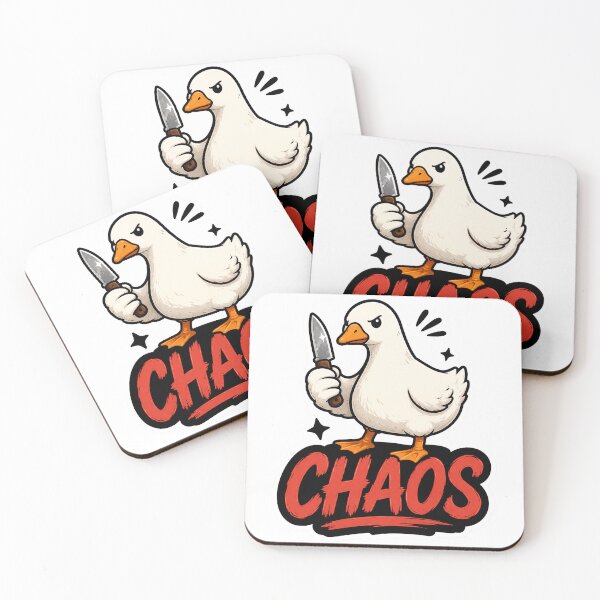 Item preview, Chaos Goose with Knife Sticker | Funny Angry Duck Meme Cartoon designed and sold by NorthernDk_art .