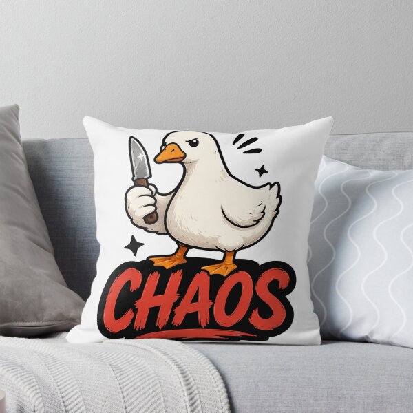 Item preview, Chaos Goose with Knife Sticker | Funny Angry Duck Meme Cartoon designed and sold by NorthernDk_art .