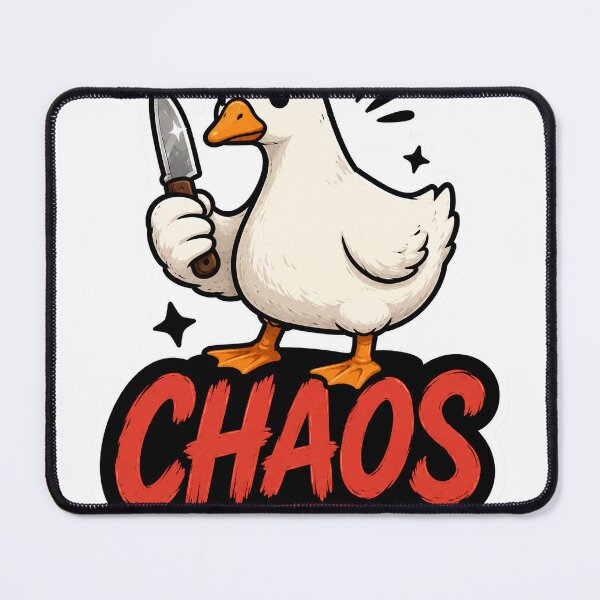 Item preview, Chaos Goose with Knife Sticker | Funny Angry Duck Meme Cartoon designed and sold by NorthernDk_art .