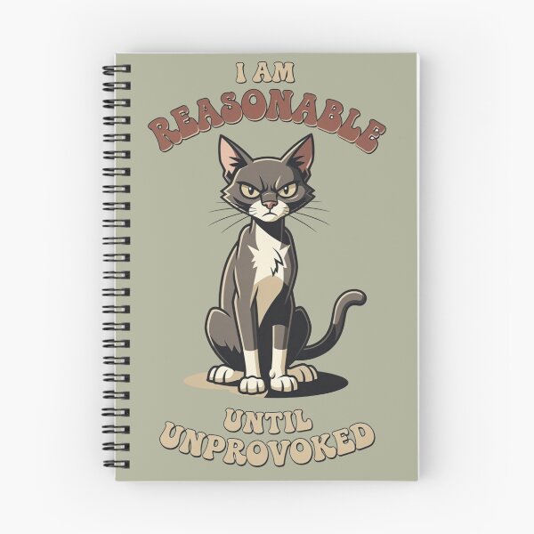 Aperçu de l'œuvre Je suis raisonnable jusqu'à ce que… Chat sarcastique et en colère sans provocation créée et vendue par BooDesignStudio.