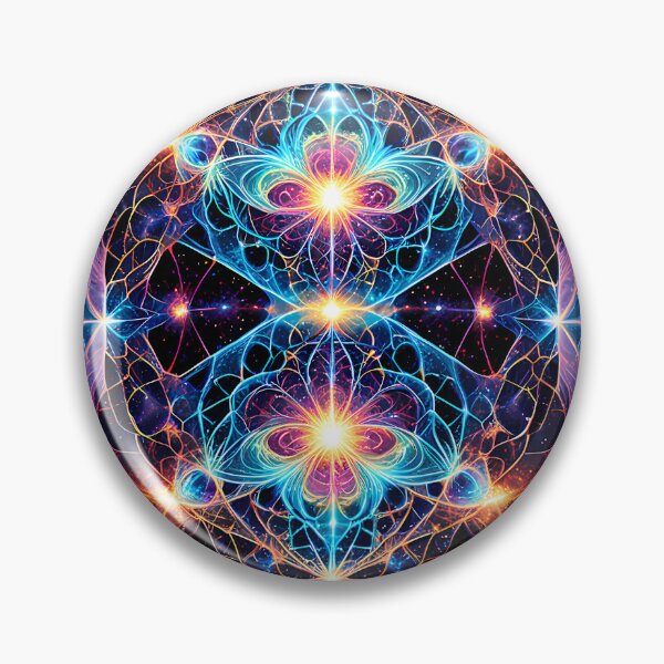 Item preview, Neon Fractal Cosmic Mandala Symmetry designed and sold by CuteSlothWorld.