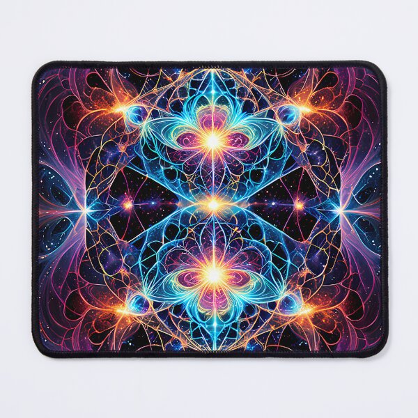 Item preview, Neon Fractal Cosmic Mandala Symmetry designed and sold by CuteSlothWorld.