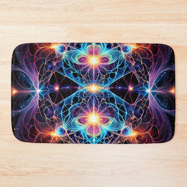 Item preview, Neon Fractal Cosmic Mandala Symmetry designed and sold by CuteSlothWorld.