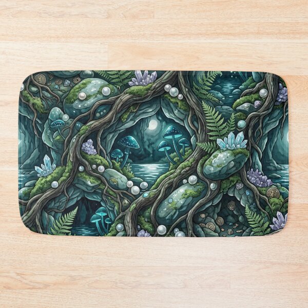 Item preview, Midnight Grotto Treasures Seamless Pattern designed and sold by MoonwoodStudio.