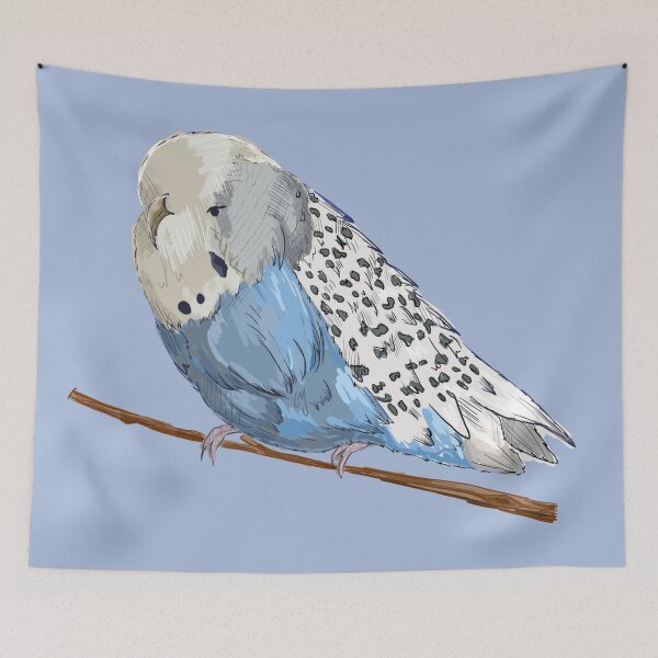 Item preview, blue budgie designed and sold by caramelrts.