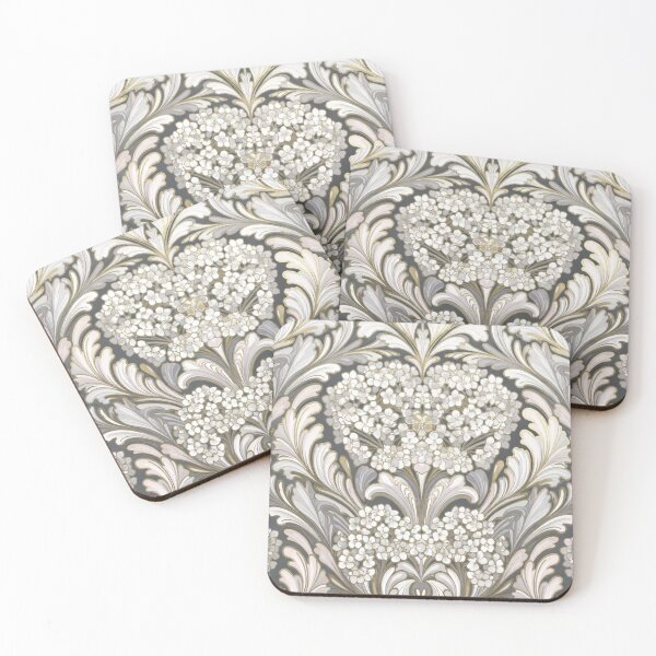 Item preview, Elegant White Floral Damask Seamless Pattern designed and sold by IntelliMindDesigns.