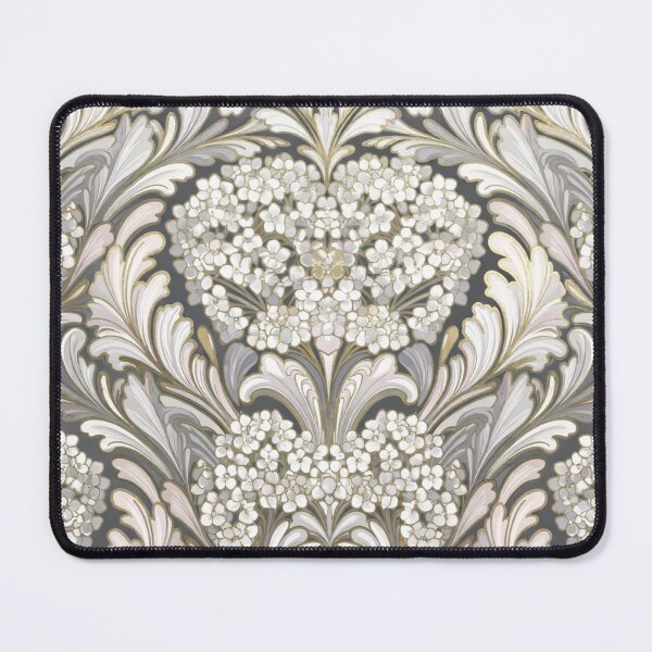 Item preview, Elegant White Floral Damask Seamless Pattern designed and sold by IntelliMindDesigns.