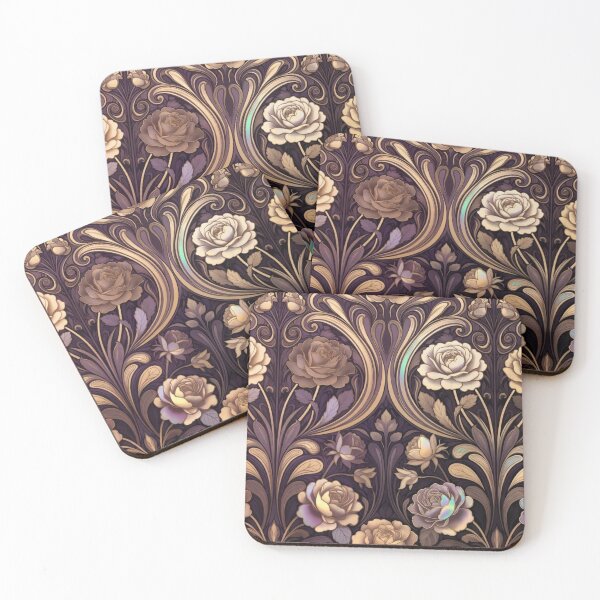 Item preview, Luxurious Purple Gold Baroque Floral Damask designed and sold by IntelliMindDesigns.