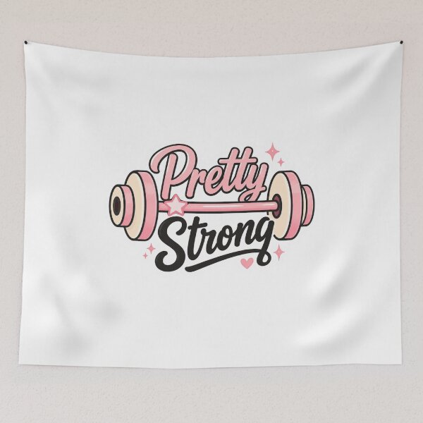 Item preview, Pretty Strong Pink Barbell Gym Motivation designed and sold by Digistore1221.