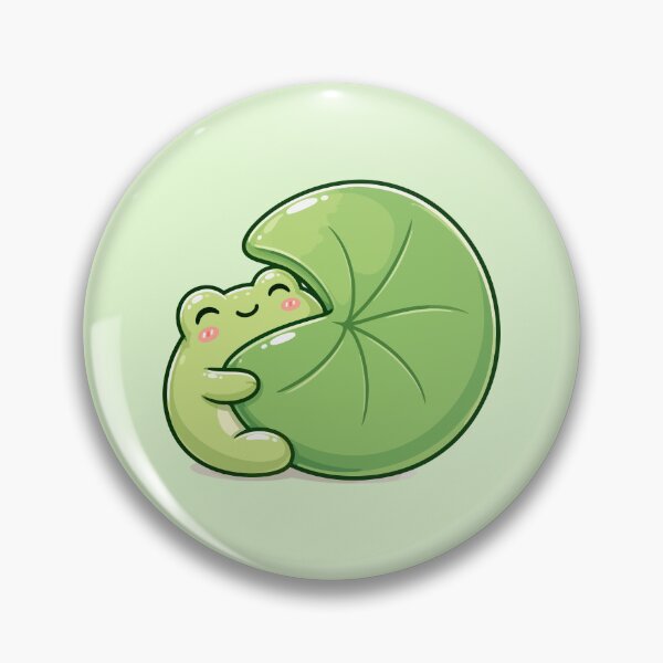 Item preview, Cute Frog Hugging Lily Pad - Kawaii Frog Cartoon designed and sold by ChosmahDrawing.