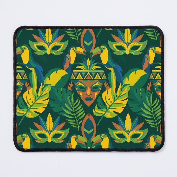Item preview, Yellow Blue Green White Black Mask Art Culture designed and sold by ART ATTACK ZONE.