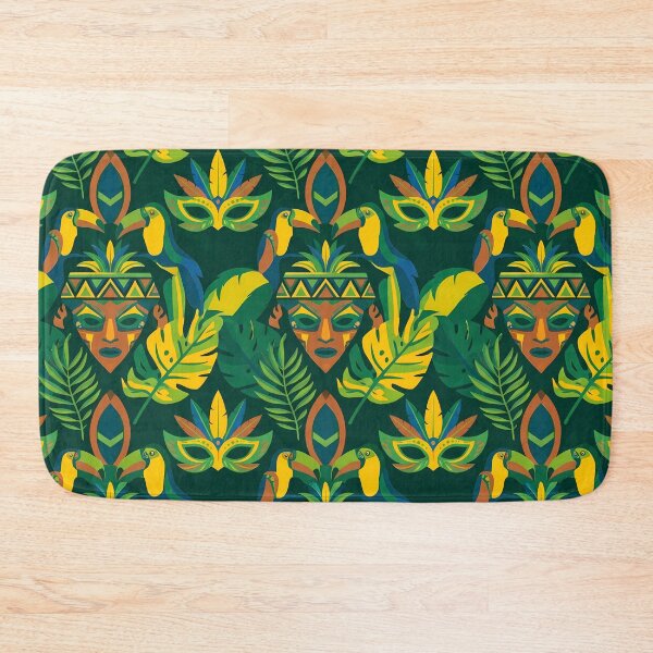 Item preview, Yellow Blue Green White Black Mask Art Culture designed and sold by ART ATTACK ZONE.