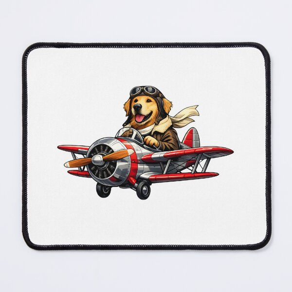 Item preview, Golden Retriever Vintage Pilot Airplane Illustration designed and sold by builtforyou.