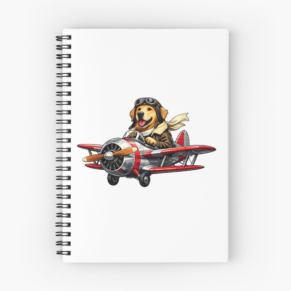 Item preview, Golden Retriever Vintage Pilot Airplane Illustration designed and sold by builtforyou.