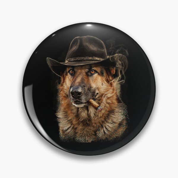 Item preview, German Shepherd Western Graphic Cowboy Dog Smoking designed and sold by Dabbing Turtle Designs.