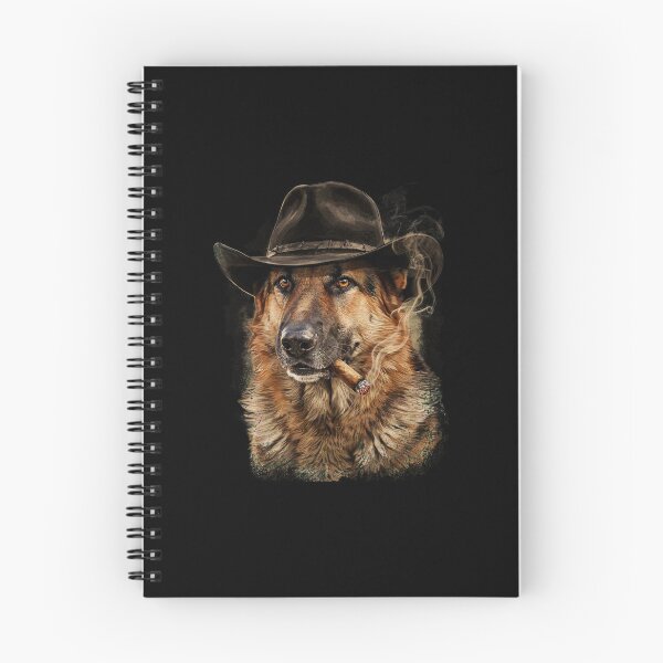Item preview, German Shepherd Western Graphic Cowboy Dog Smoking designed and sold by Dabbing Turtle Designs.
