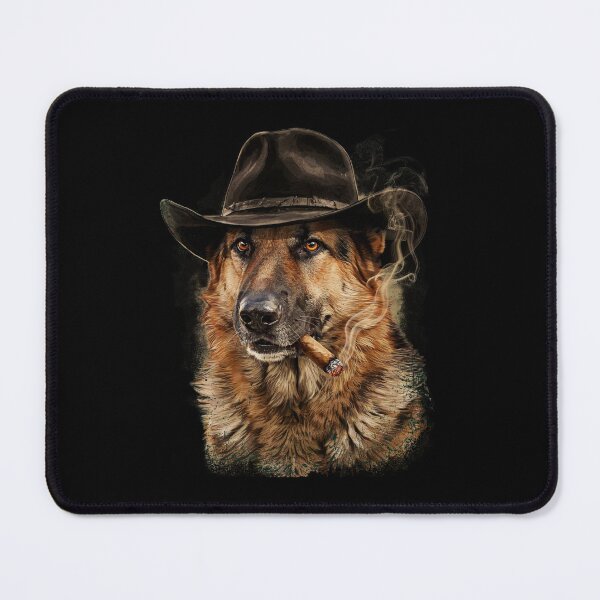 Item preview, German Shepherd Western Graphic Cowboy Dog Smoking designed and sold by Dabbing Turtle Designs.