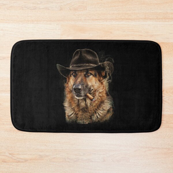 Item preview, German Shepherd Western Graphic Cowboy Dog Smoking designed and sold by Dabbing Turtle Designs.