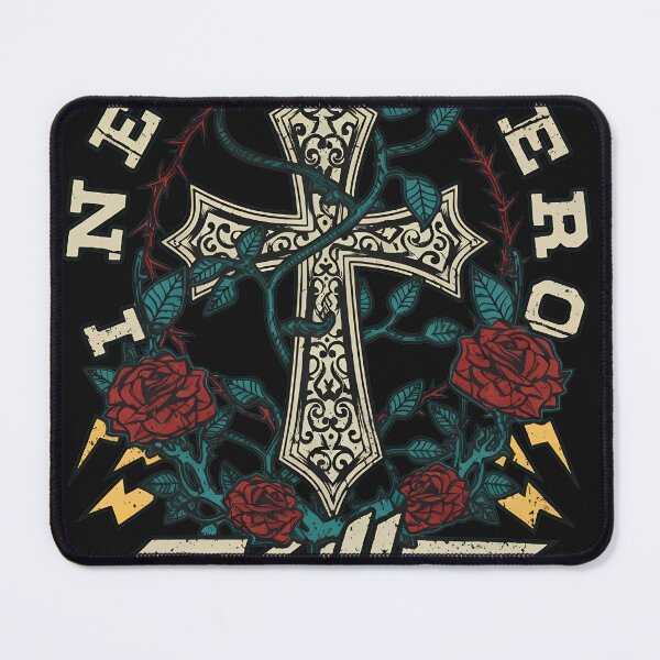 Item preview, Ornate Cross Rose Rock Music Fan Symbol designed and sold by ACIDO-BASICO.