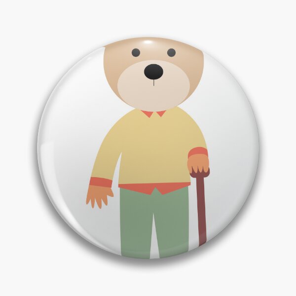 Item preview, Cute Grandpa Bear with Walking Cane Illustration designed and sold by ATMAS SHOP.