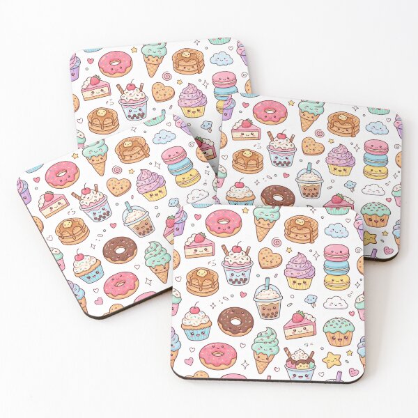 Item preview, Kawaii Pastel Dessert Pattern - Cute Boba, Donuts & Cupcakes designed and sold by LevelUpLad.