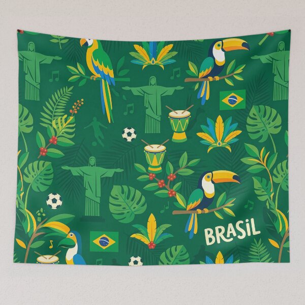 Item preview, Green Animals Mountains Beach Soccer God Jesus Brasil designed and sold by ART ATTACK ZONE.