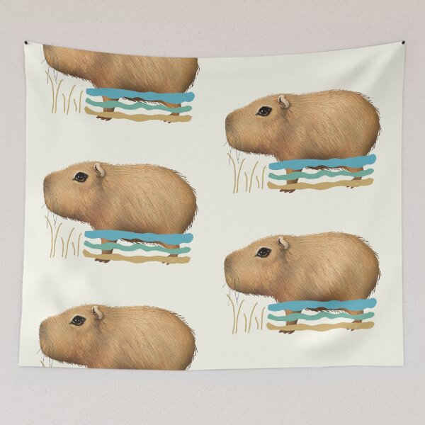 Item preview, Serene Cottagecore Capybara Swimming  designed and sold by Karin Taylor.