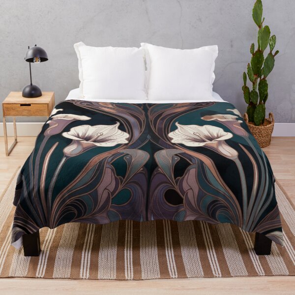 Item preview, Sophisticated Teal White Floral Damask Pattern designed and sold by IntelliMindDesigns.