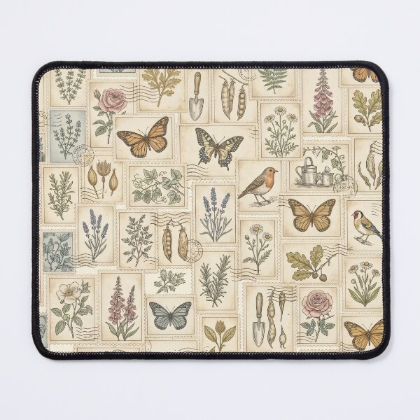 Item preview, Vintage Postage Garden Seamless Pattern designed and sold by MoonwoodStudio.