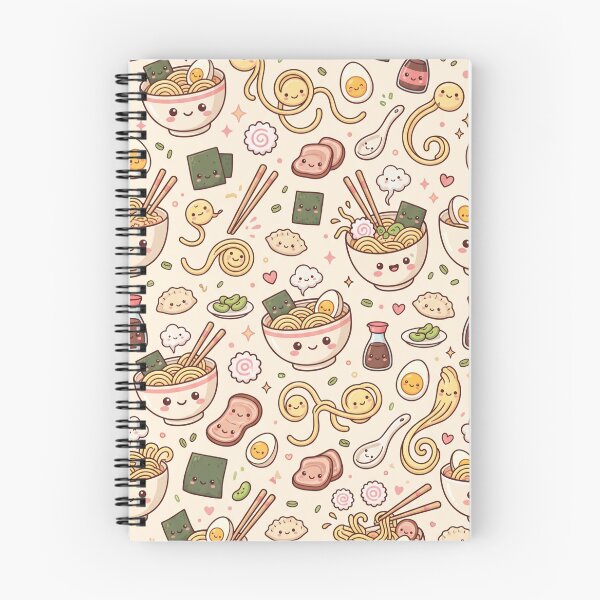 Item preview, Cute Kawaii Ramen Noodle & Dumpling Pattern designed and sold by LevelUpLad.
