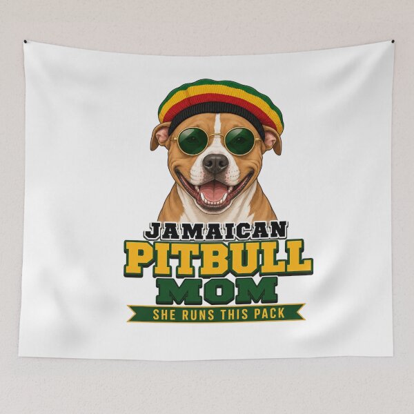 Item preview, Jamaican Pitbull Mom – She Runs This Pack Funny Dog Lover  designed and sold by freshwear design.