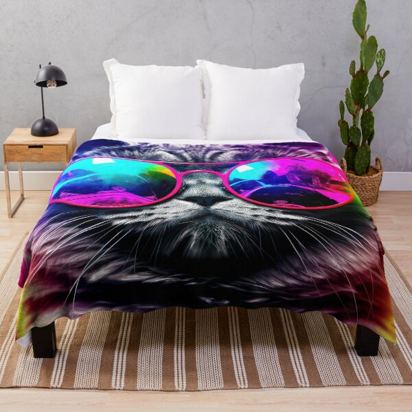 Item preview, Vibrant Neon-Colored Cool Cat With Pink Sunglasses designed and sold by DEC02.