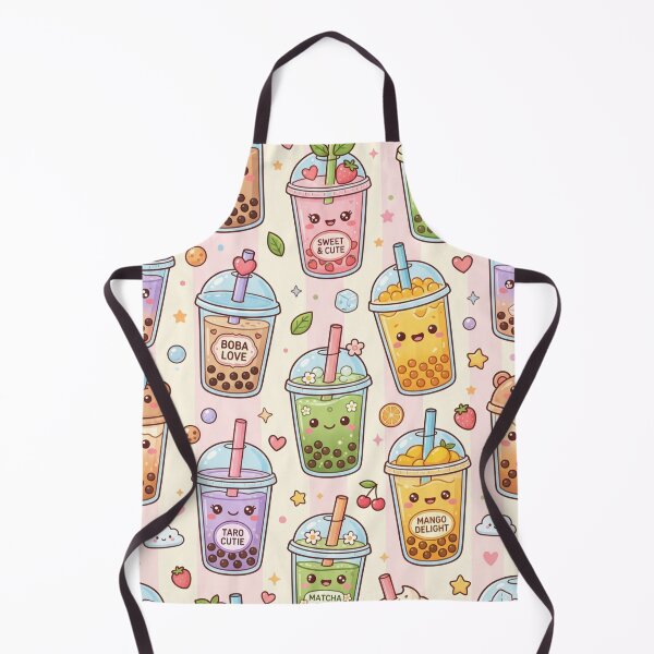 Item preview, Cute Kawaii Boba Tea Pattern | Pastel Bubble Tea Flavors designed and sold by LevelUpLad.