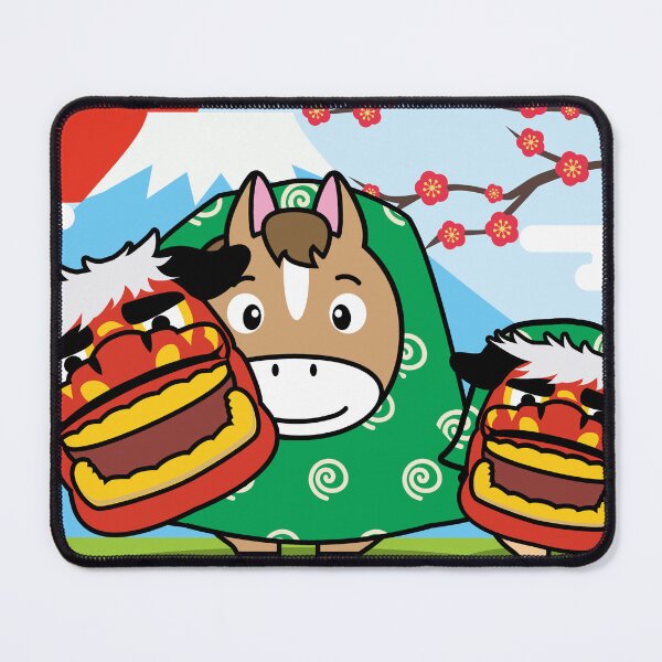 Item preview, Cute Horse Characters New Year Shishimai Lion Dance designed and sold by OsakaYumeWorks.