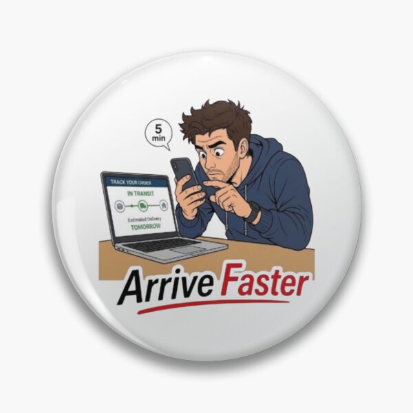 Item preview, Arrive Faster Funny Online Shopping Order Tracking Illustration designed and sold by Northern Glow Art.