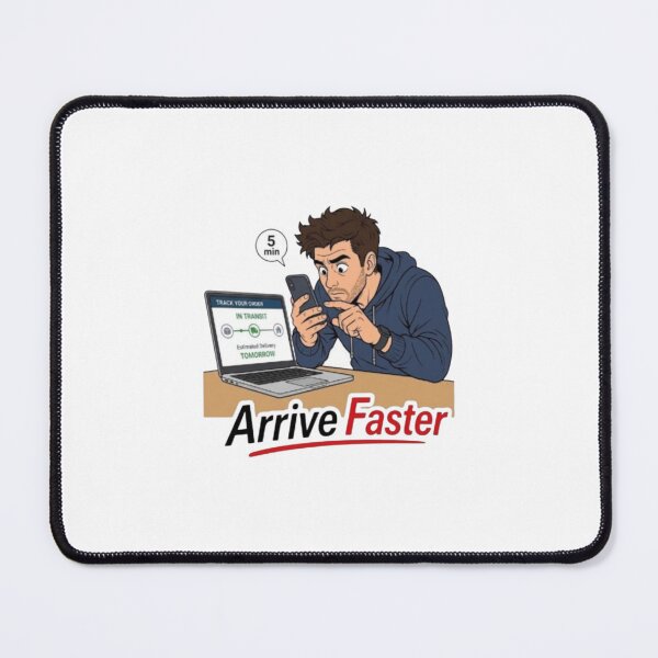 Item preview, Arrive Faster Funny Online Shopping Order Tracking Illustration designed and sold by Northern Glow Art.