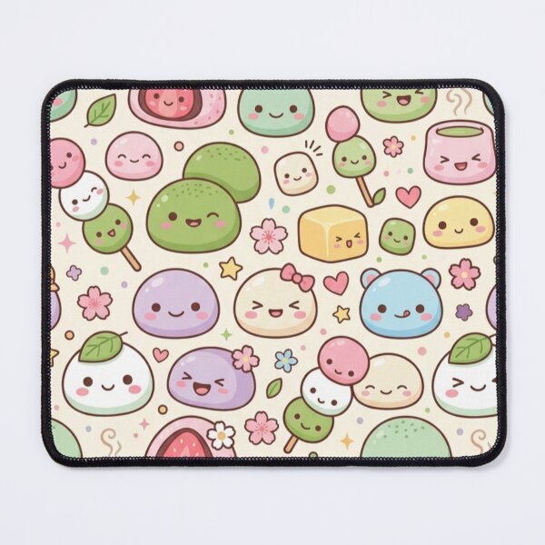Item preview, Kawaii Mochi Characters - Cute Pastel Japanese Dessert Pattern designed and sold by Zack's Digital Threads.