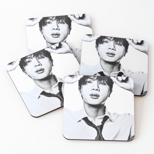 Item preview, BTS Jin Black and White High Contrast Edgy Portrait designed and sold by Mooncreates7.