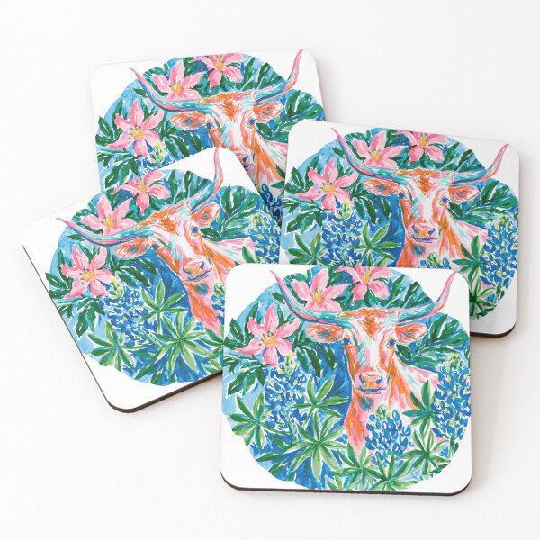 Item preview, Texas Longhorn & Bluebonnets | Cute Preppy Texas Aesthetic Design designed and sold by ThePreppyArtist.