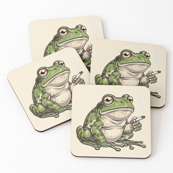 Item preview, Burnt Out But Still Looking Cute Funny Frog Smoking designed and sold by BooDesignStudio.