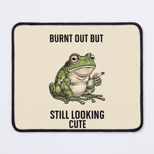 Item preview, Burnt Out But Still Looking Cute Funny Frog Smoking designed and sold by BooDesignStudio.